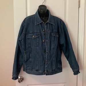 Vintage Jean Jacket by Rio size large  with fleece lining in good condition